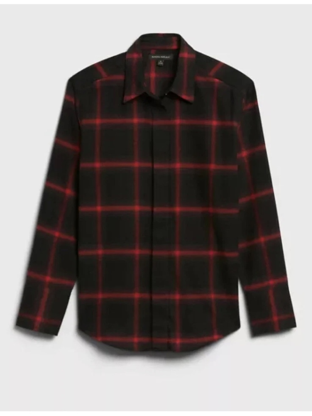 BANANA REPUBLIC RED & BLACK PLAID BUTTON UP SHIRT
